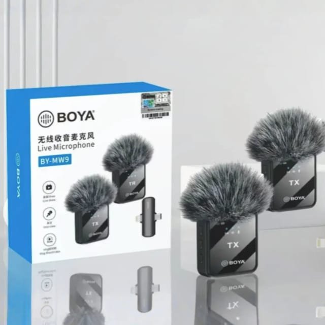 BOYA BY-V20 Wireless Mic | 2x Transmitters + 3x Receivers | Type-C + iPhone + 3.5mm | Noise Reduction | For YouTube, TikTok, Vlogging